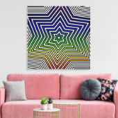 レインボースターブルーイエローグリーンキャンバスグラフィック キャンバスプリント (インサイチュ (リビング))