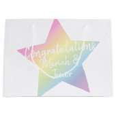 レインボースターベビーシャワー ラージペーパーバッグ (正面)