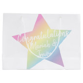 レインボースターベビーシャワー ラージペーパーバッグ (裏面)