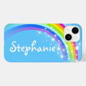 レインボースターリースカイブルー名前をカスタムする Case-Mate iPhoneケース (裏面 (横))