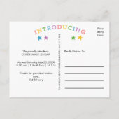 レインボースター |ベビー誕生発表葉書 案内ポストカード (裏面)