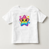 レインボースター Y2K カワイイ 幼児用Tシャツ トドラーTシャツ (正面)