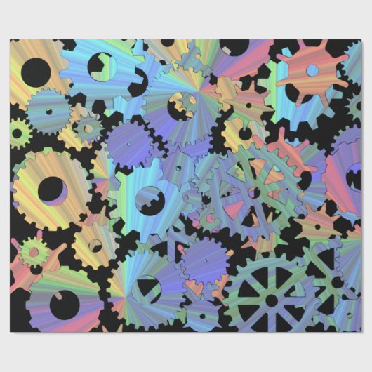 レインボースチームパンクメタルギアアート ラッピングペーパー (フラット)
