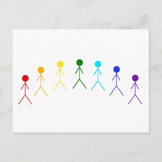 レインボースティックフィギュア – 2 ポストカード (正面)