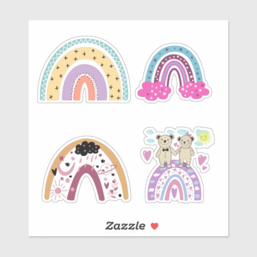 レインボーステッカー シール (シート)