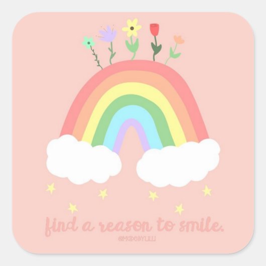 レインボーステッカー スクエアシール (正面)