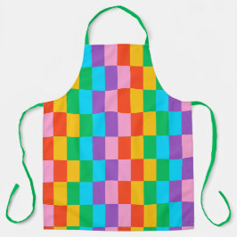 レインボーステップブロックパターンエプロン エプロン