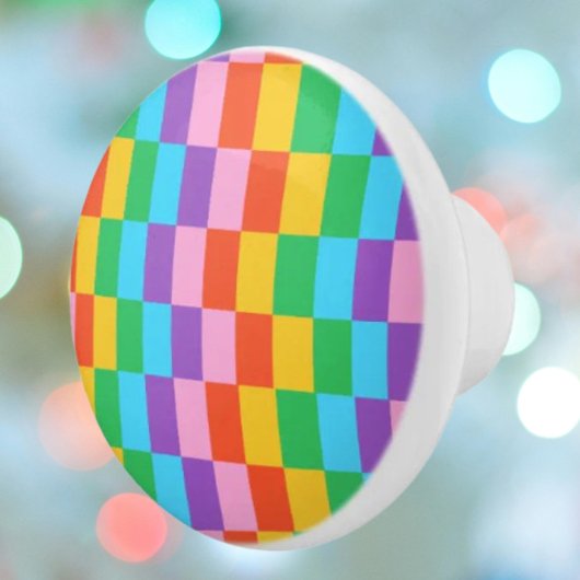 レインボーステップブロックパターンセラミックノブ セラミックノブ