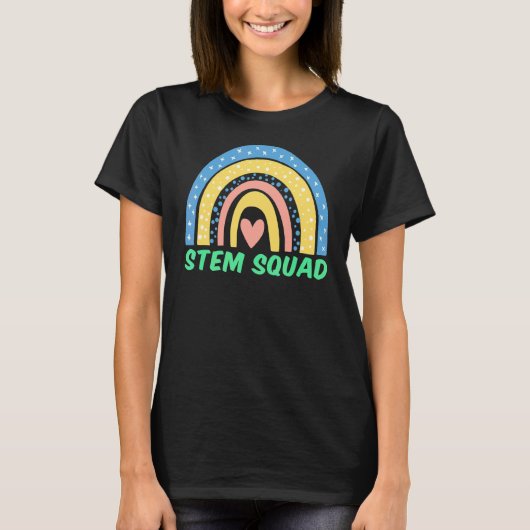 レインボーステムサイエンスエンジニアリング数学T Tシャツ (正面)