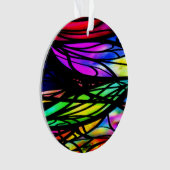 レインボーステンドグラスカラフルファンシーおもしろい オーナメント (正面)