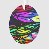 レインボーステンドグラスカラフルファンシーおもしろい オーナメント (正面)
