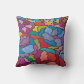 レインボーステンドグラス花抽象芸術 クッション (裏面)