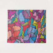 レインボーステンドグラス花抽象芸術 タペストリー (正面(横))