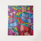 レインボーステンドグラス花抽象芸術 タペストリー (正面)