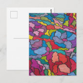 レインボーステンドグラス花抽象芸術 ポストカード (正面/裏面)