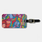 レインボーステンドグラス花抽象芸術 ラゲッジタグ (正面横)