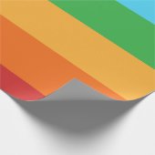 レインボーストライプおもしろいブライトキャンディーバースデーパーティー ラッピングペーパー (角)