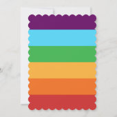 レインボーストライプおもしろいブライト誕生日パーティー任意の年齢 招待状 (裏面)