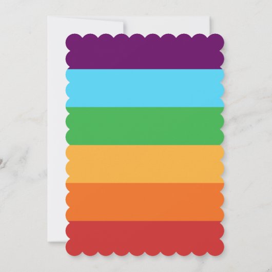 レインボーストライプおもしろいブライト誕生日パーティー任意の年齢 招待状 (裏面)