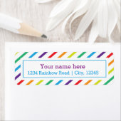 レインボーストライプおもしろい差出人住所ステッカーラベル ラベル (インサイチュ)