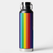 レインボーストライプのウォーターパーソナライズされたボトル ウォーターボトル (正面)