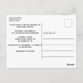 レインボーストライプのカップル写真結婚式招待状 ポストカード (裏面)