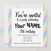 レインボーストライプのカップ 招待状 (裏面)