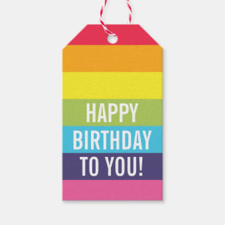 レインボーストライプのギフトパーソナライズされたラベル ギフトタグ
