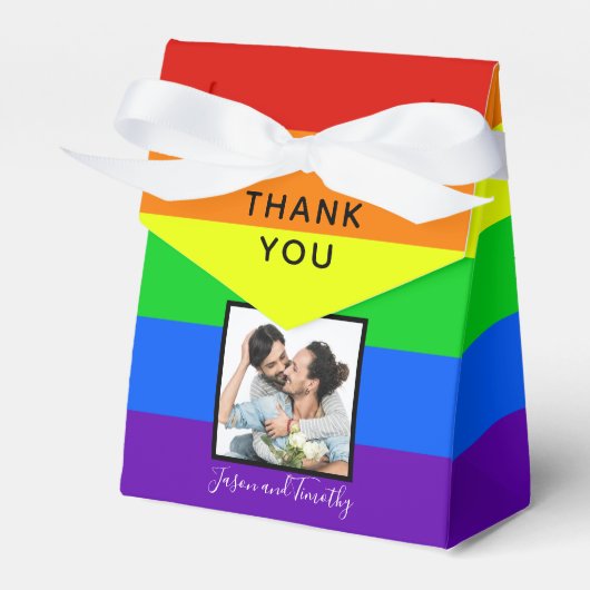 レインボーストライプのゲイプライドフォトLGBTQ結婚ズ フェイバーボックス (正面サイド)