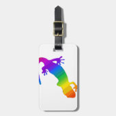 レインボーストライプのサラマンダー ラゲッジタグ (正面縦)