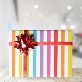 レインボーストライプのパーティーラッピング紙 ラッピングペーパー