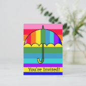 レインボーストライプの傘 ポストカード (スタンド正面)