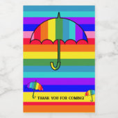 レインボーストライプの傘 ワインラベル (シングルラベル)