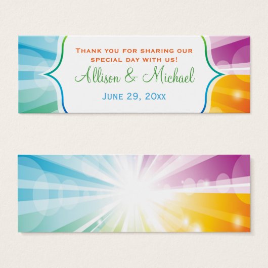 レインボーストライプの日が差すこと結婚式の引き出物ラベル (正面&裏面)