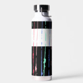 レインボーストライプオンブラック ウォーターボトル (左面)