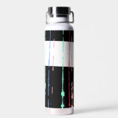 レインボーストライプオンブラック ウォーターボトル (背面)