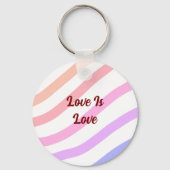 レインボーストライプカラフルパステル愛は愛プライド キーホルダー (裏面)