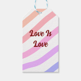 レインボーストライプカラフルパステル愛は愛プライド ギフトタグ