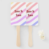 レインボーストライプカラフルパステル愛は愛プライド ハンドファン (正面&裏面)