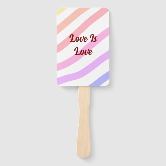 レインボーストライプカラフルパステル愛は愛プライド ハンドファン (正面)