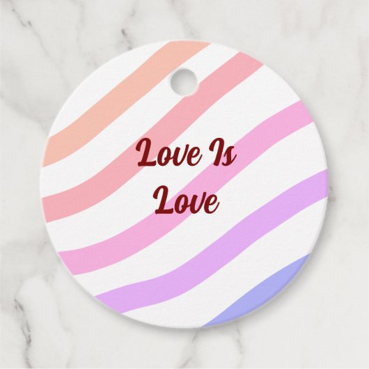 レインボーストライプカラフルパステル愛は愛プライド フェイバータグ (正面)