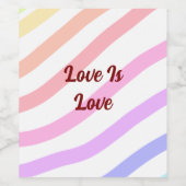 レインボーストライプカラフルパステル愛は愛プライド ワインラベル (シングルラベル)