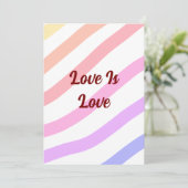 レインボーストライプカラフルパステル愛は愛プライド 招待状 (スタンド正面)