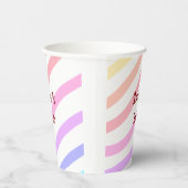 レインボーストライプカラフルパステル愛は愛プライド 紙コップ (右)