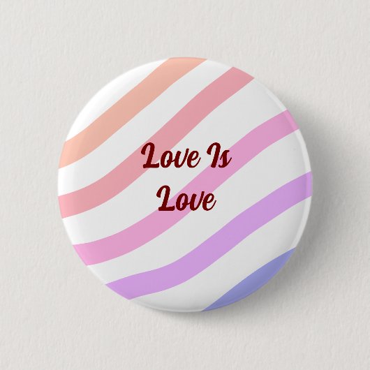 レインボーストライプカラフルパステル愛は愛プライド 缶バッジ (正面)