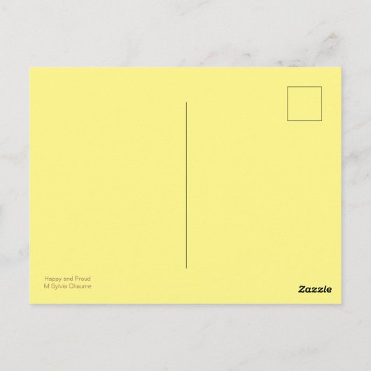 レインボーストライプカラフルプライドハッピー誇りを持った引用文 ポストカード (裏面)