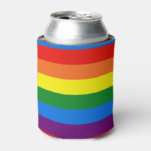 レインボーストライプゲイプライドLGBTサポートカスタム 缶クーラー