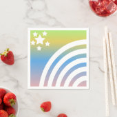 レインボーストライプスターズユニコーンパーティー スタンダードカクテルナプキン (インサイチュ)