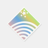 レインボーストライプスターズユニコーンパーティー スタンダードカクテルナプキン (角)