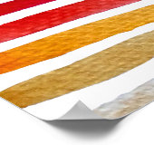 レインボーストライプズかわいい水色 ポスター (角)